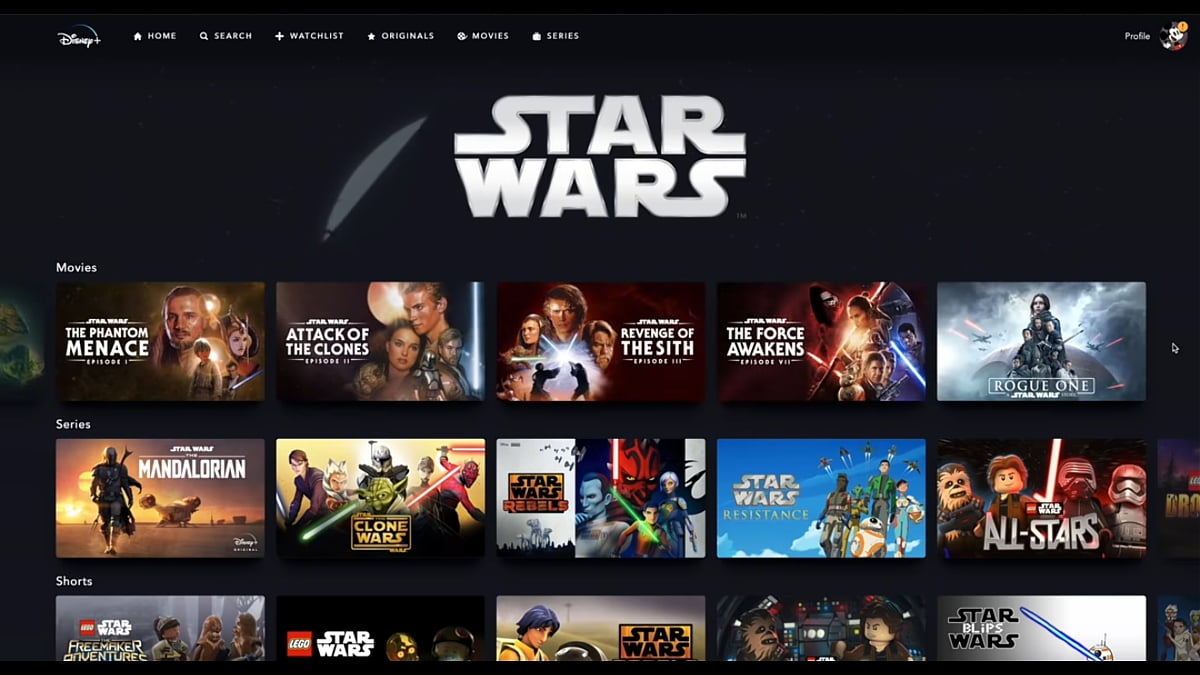 Star Wars v Disney+