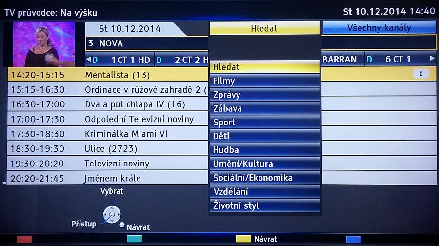 Panasonic TX-55AS750E - EPG