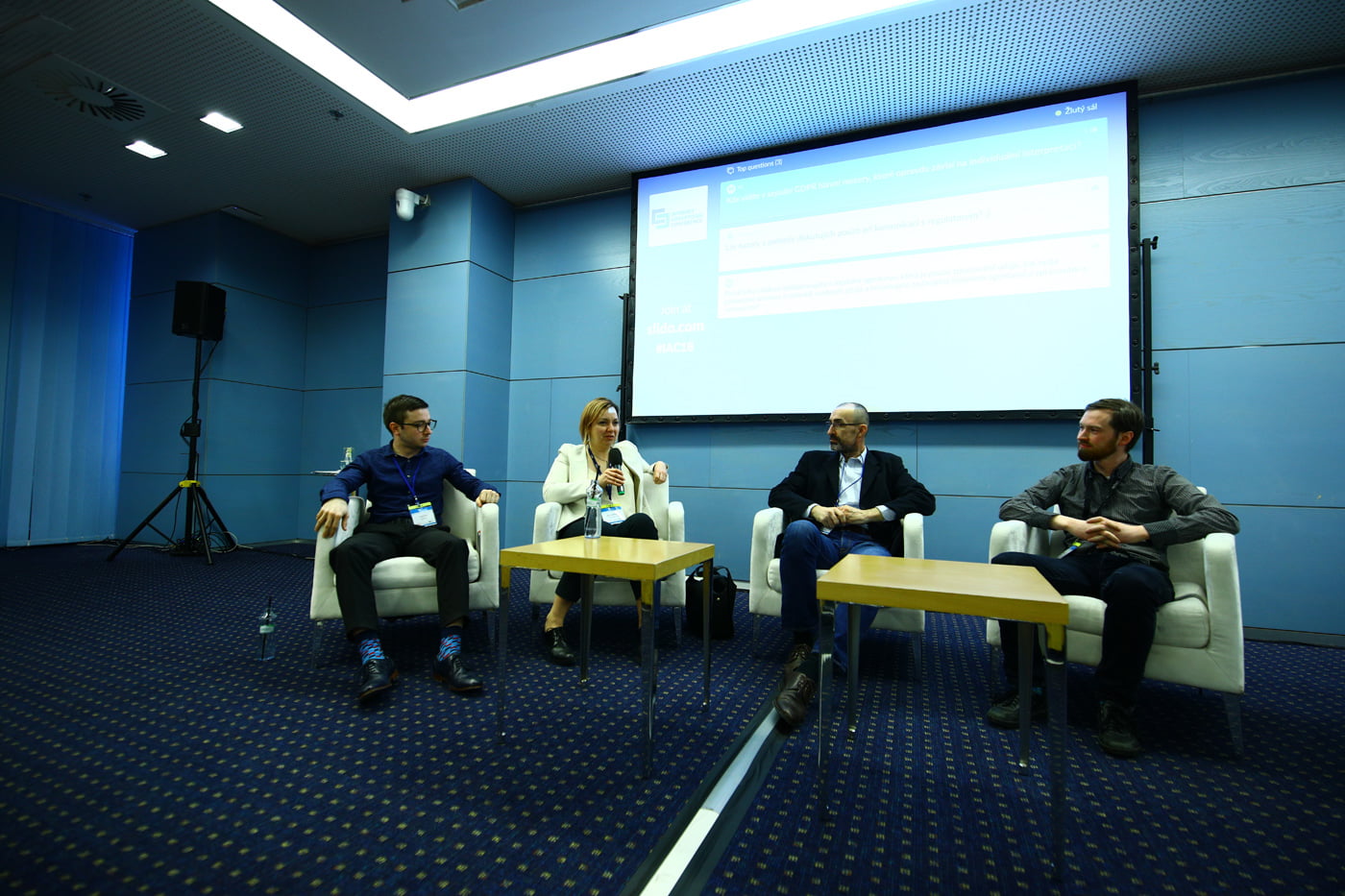 Zleva Tomáš Hůlka, Marie Makovcová, Tomáš Bičík a Adam Nykles