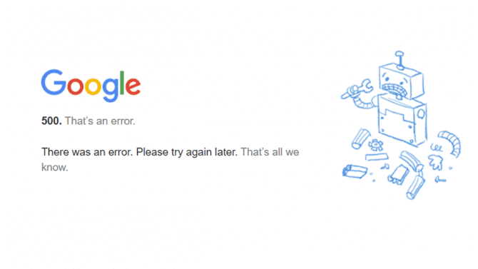 Google - výpadek