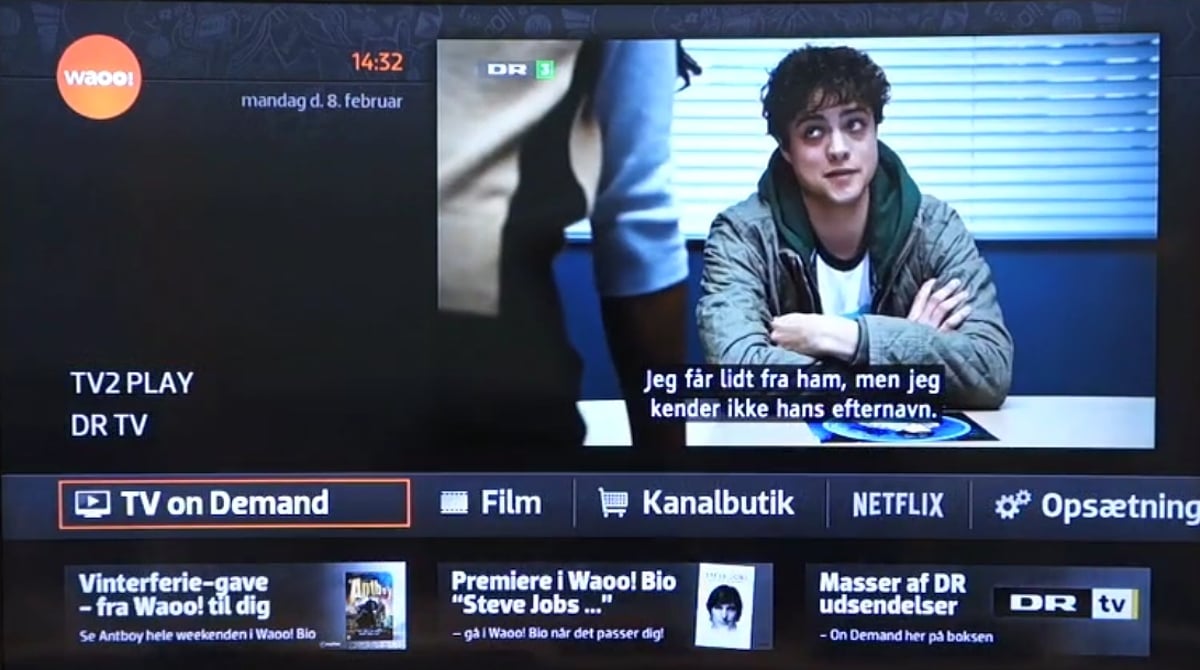 Hlavní menu, EPG, vlastní seznamy programů