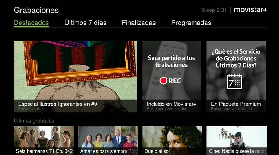 Movistar set-top box - GUI