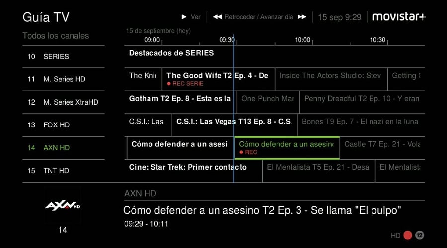 Movistar set-top box - GUI