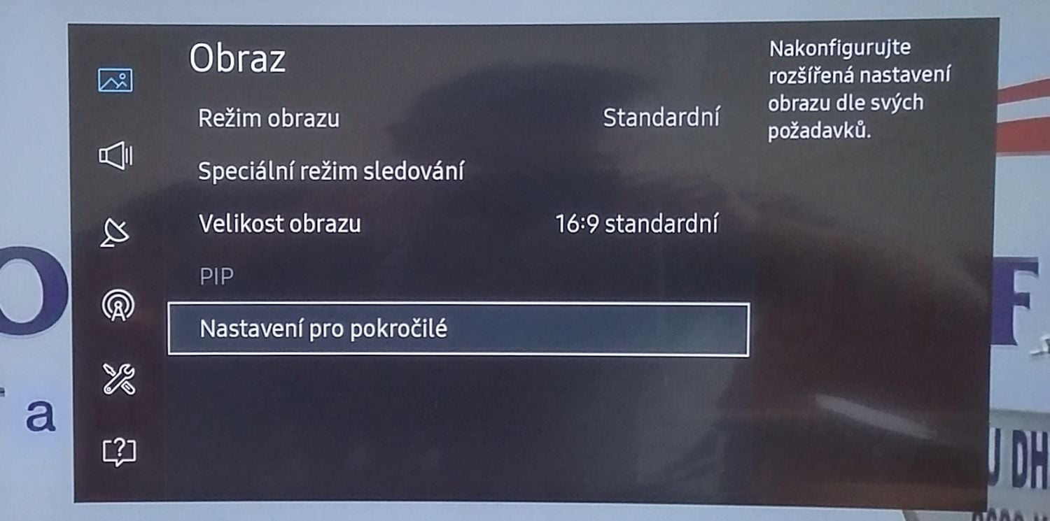 Samsung UE49K6372SU - menu nastavení