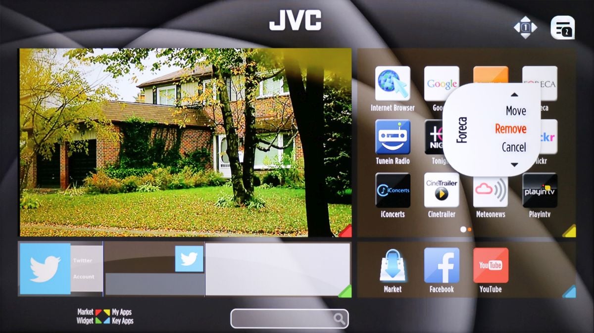 Část s aplikacemi a vstupem do obchodu platformy Opera TV kterou televizor využívá. České aplikace pro IPTV/VoD zcela chybí, z těch dalších jsem našel jen copak.cz.