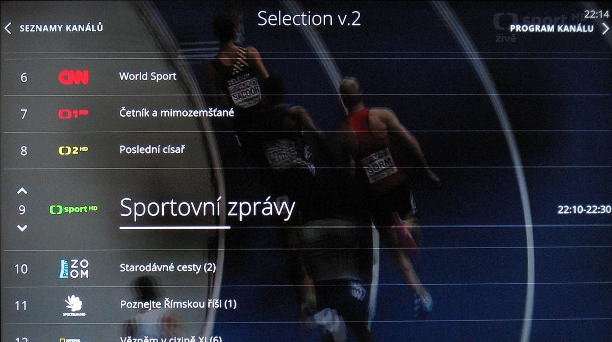 NG box O2 TV – EPG