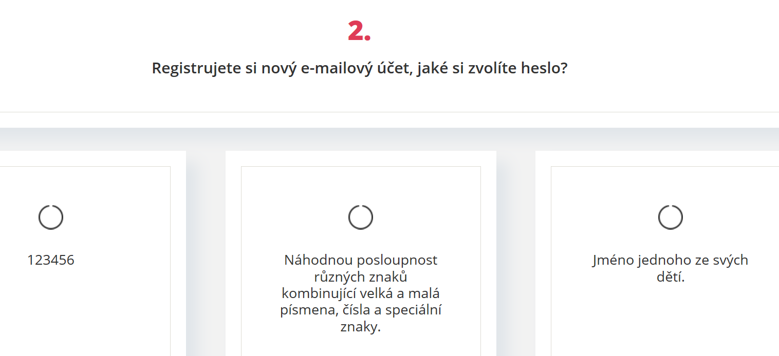 Takto nabádá uživatele Komerční banka ve svém testu bezpečnosti.