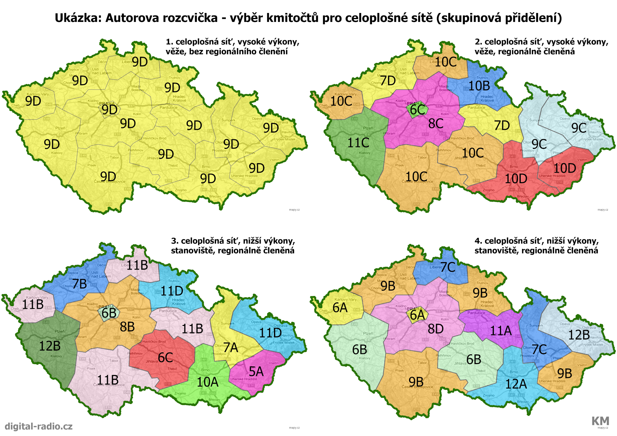 Autorova rozcvička - výběr kmitočtů pro celoplošné sítě