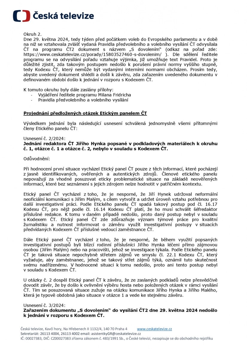 Etický panel ČT o postupu Jiřího Hynka v kauze IKEM