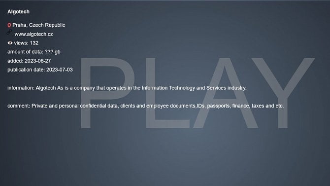 Play Ransomware a Algotech