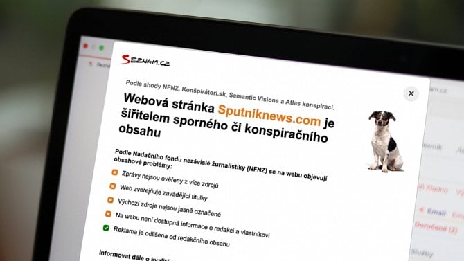 Seznam.cz - vyhledávání - dezinformační weby