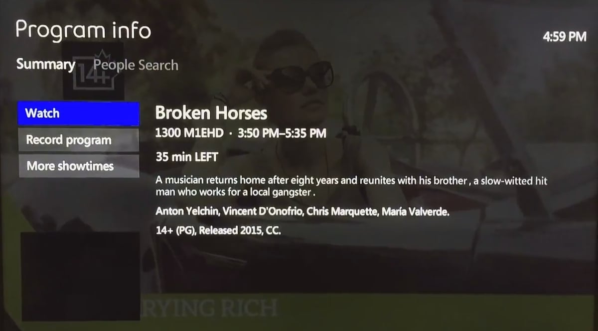 EPG služby Bell Fibe