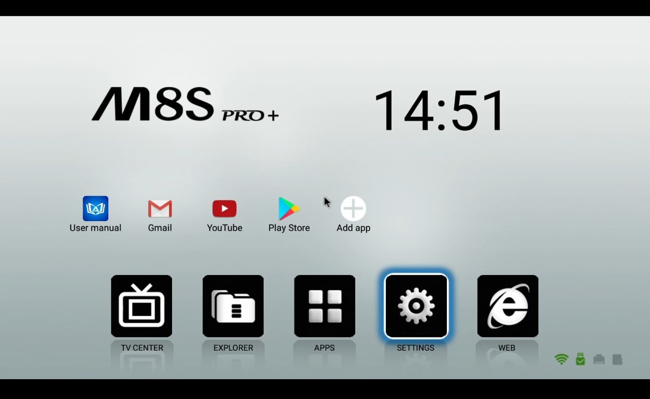 Mecool uživatelské prostředí a menu aplikací