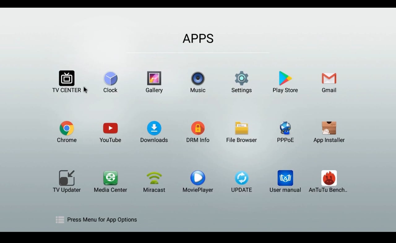 Mecool uživatelské prostředí a menu aplikací