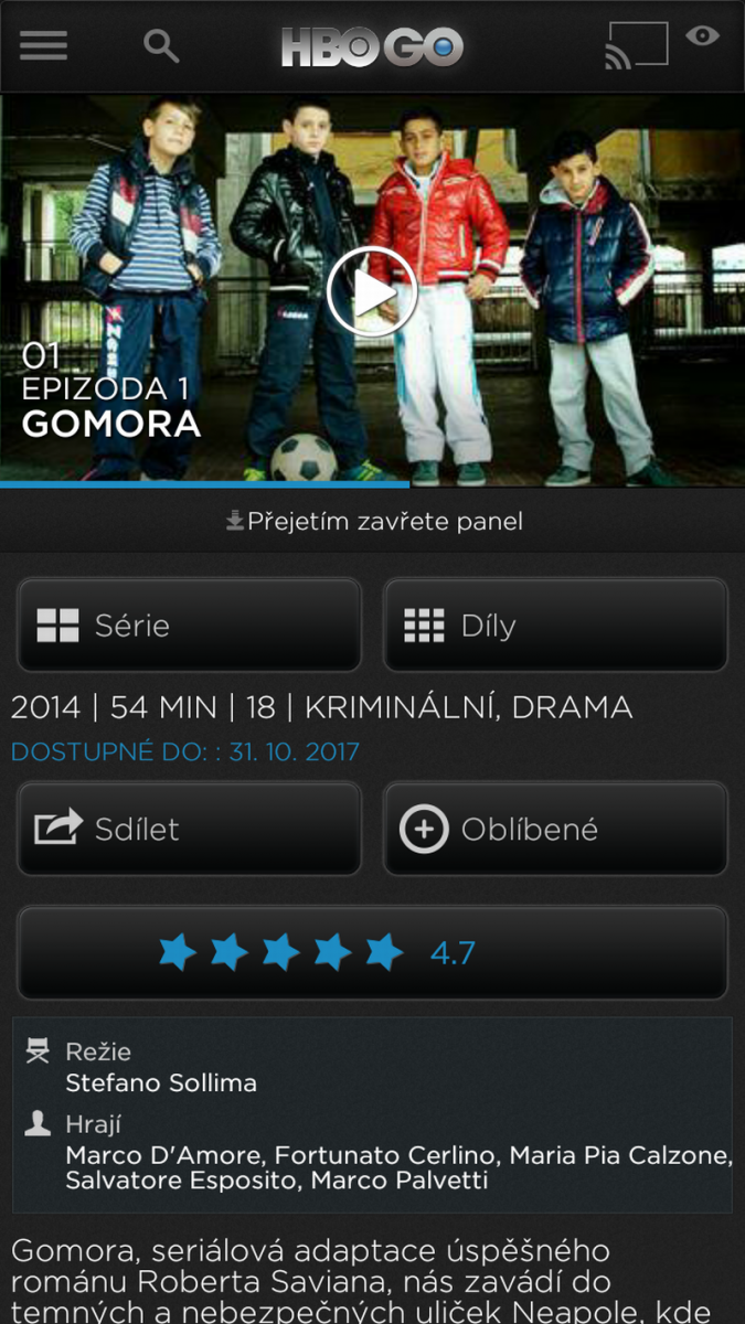 HBO Go (mobil) - provoz