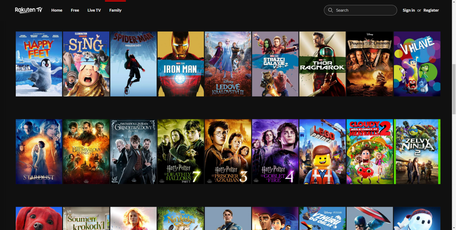 Rodinné filmy na Rakuten TV