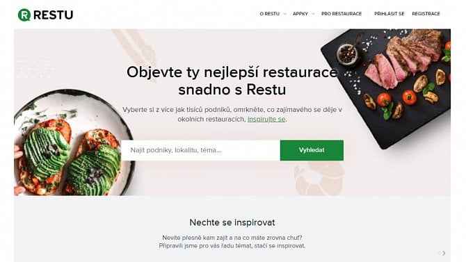 Restu - náhled webu