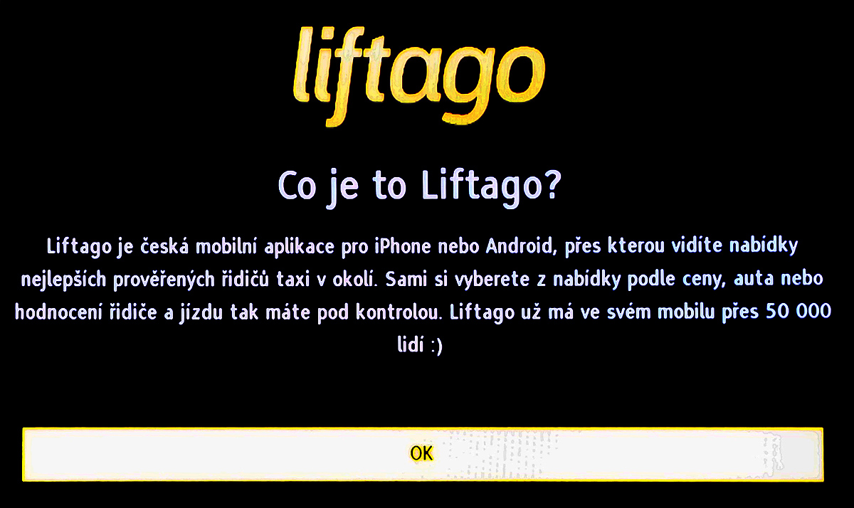 Aplikace Liftago v hybridním vysílání televize Óčko