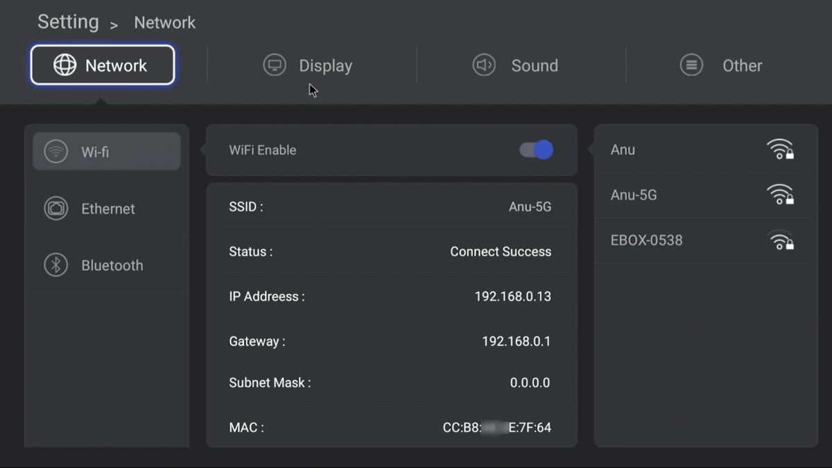 Zidoo H6 Pro - Uživatelská nastavení – základní 1/2