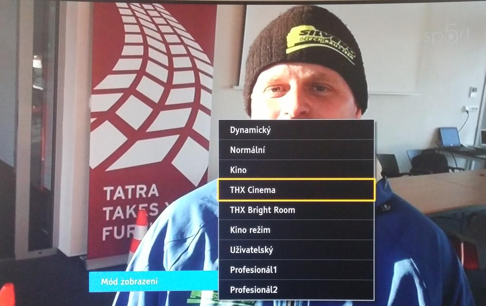Přednastavené obrazové režimy.