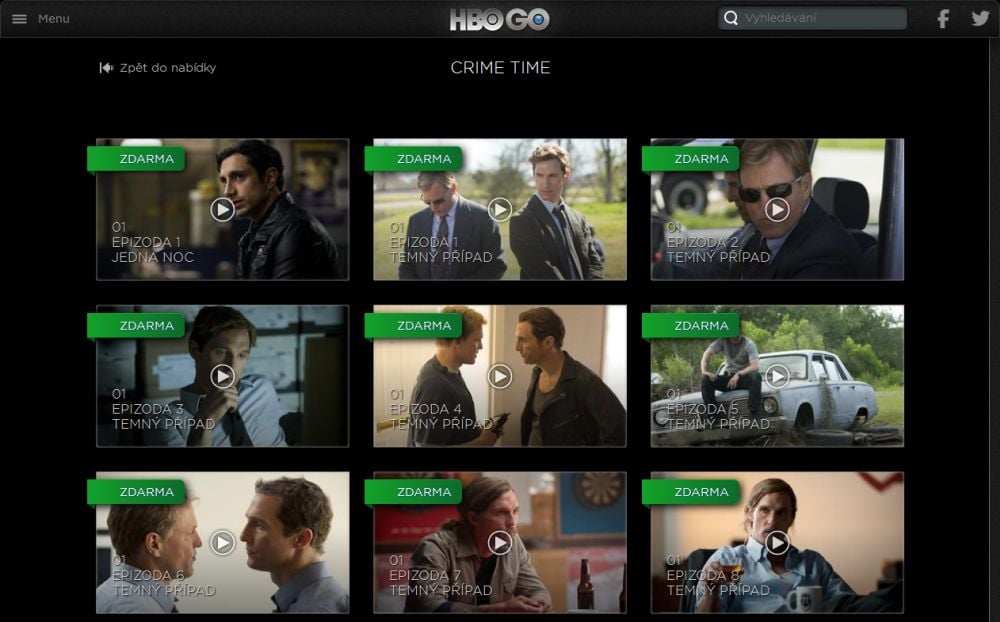 HBO GO - Crime Time, volné vysílání, léto 2016
