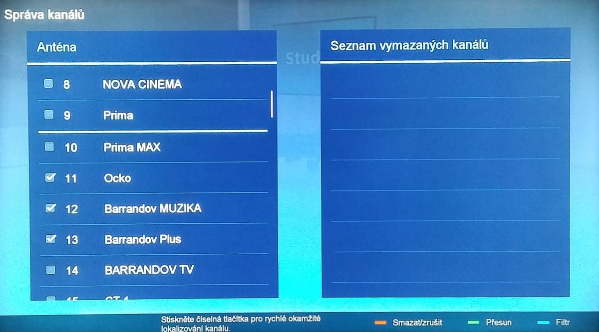 Hisense H43M3000 a H50M3300 - možnosti třídění naladěných kanálů