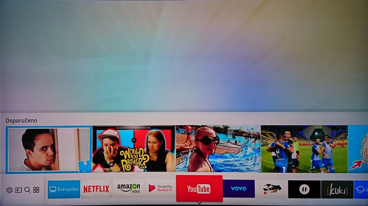 Samsung QLED - domovská obrazovka (tlačítko domečku)