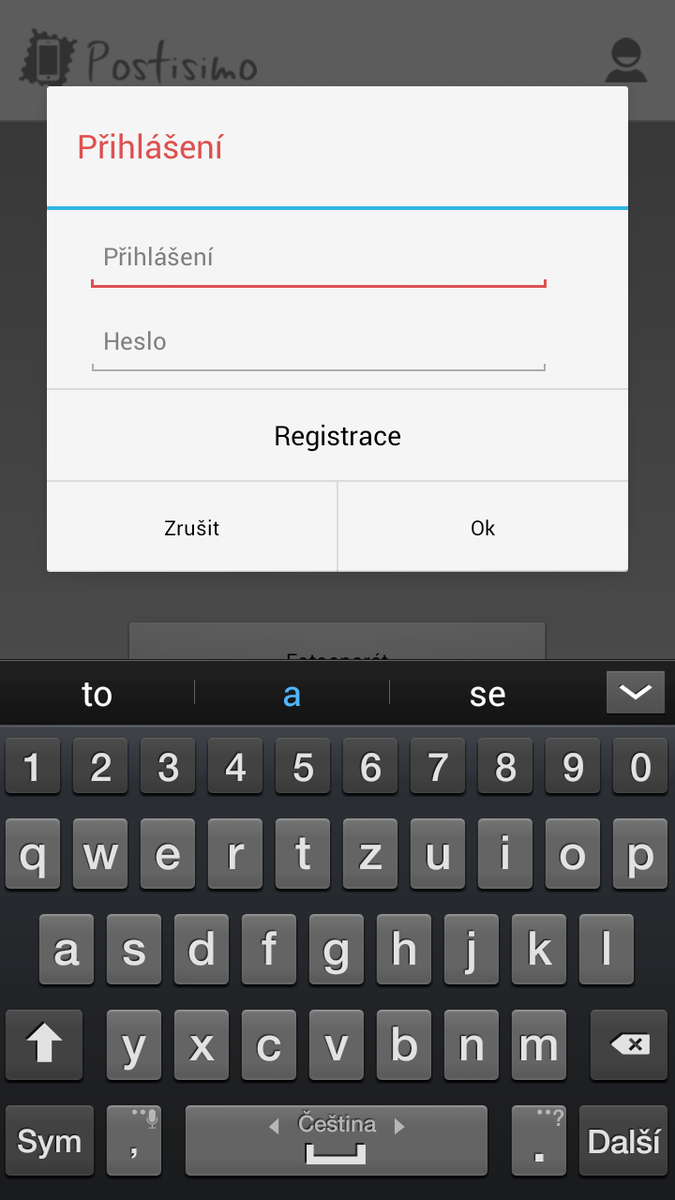 Aplikace funguje i bez registrace. Registrovaní uživatelé mohou využívat přednabitého kreditu a mají přístup k historii všech pohlednit, které odeslali. Aplikace si také pamatuje všechny adresy, které použili. 