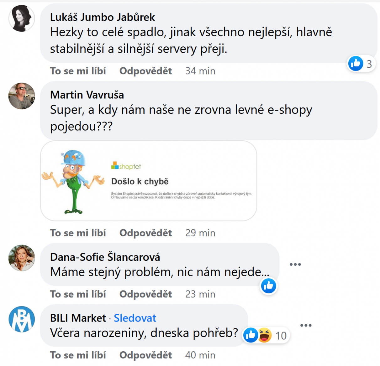 Shoptet měl výpadek svých e-shopů