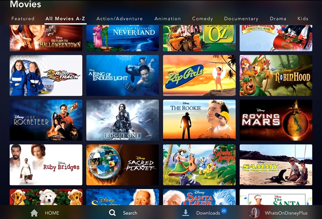 Abecední katalog filmů Disney+