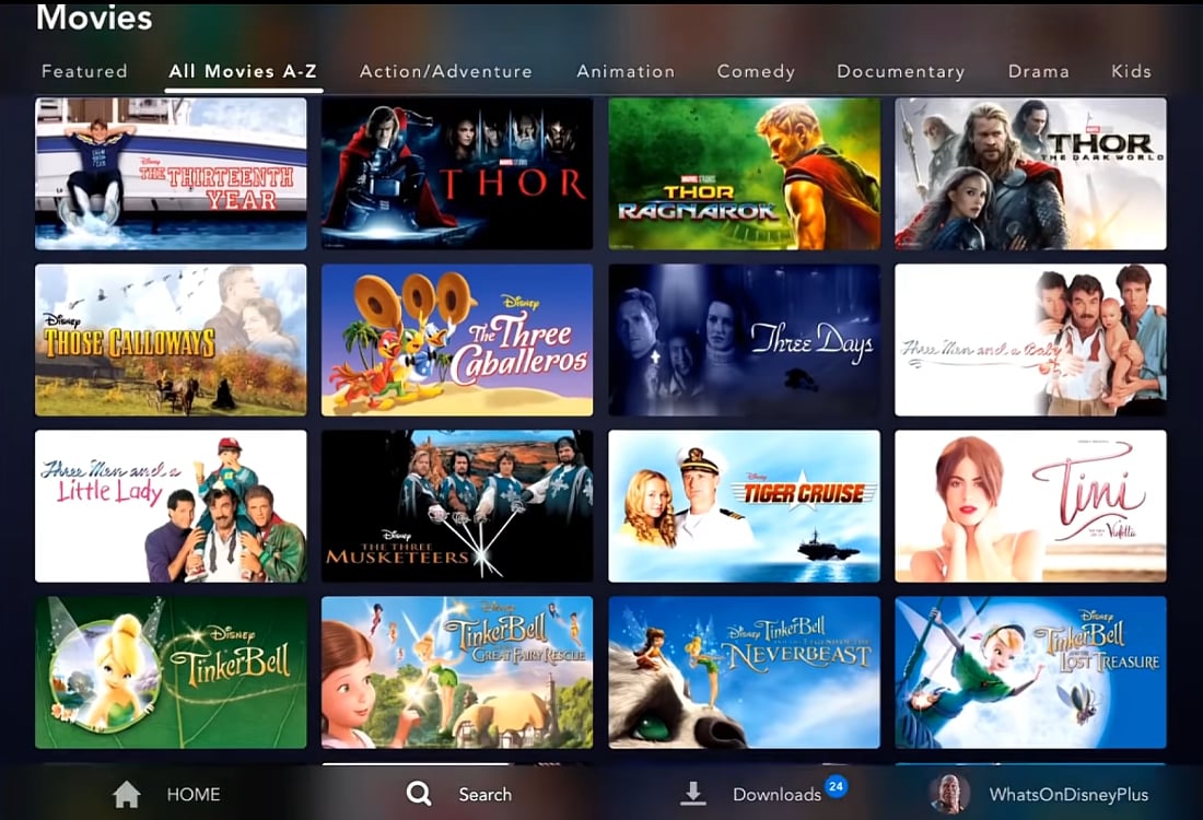 Abecední katalog filmů Disney+