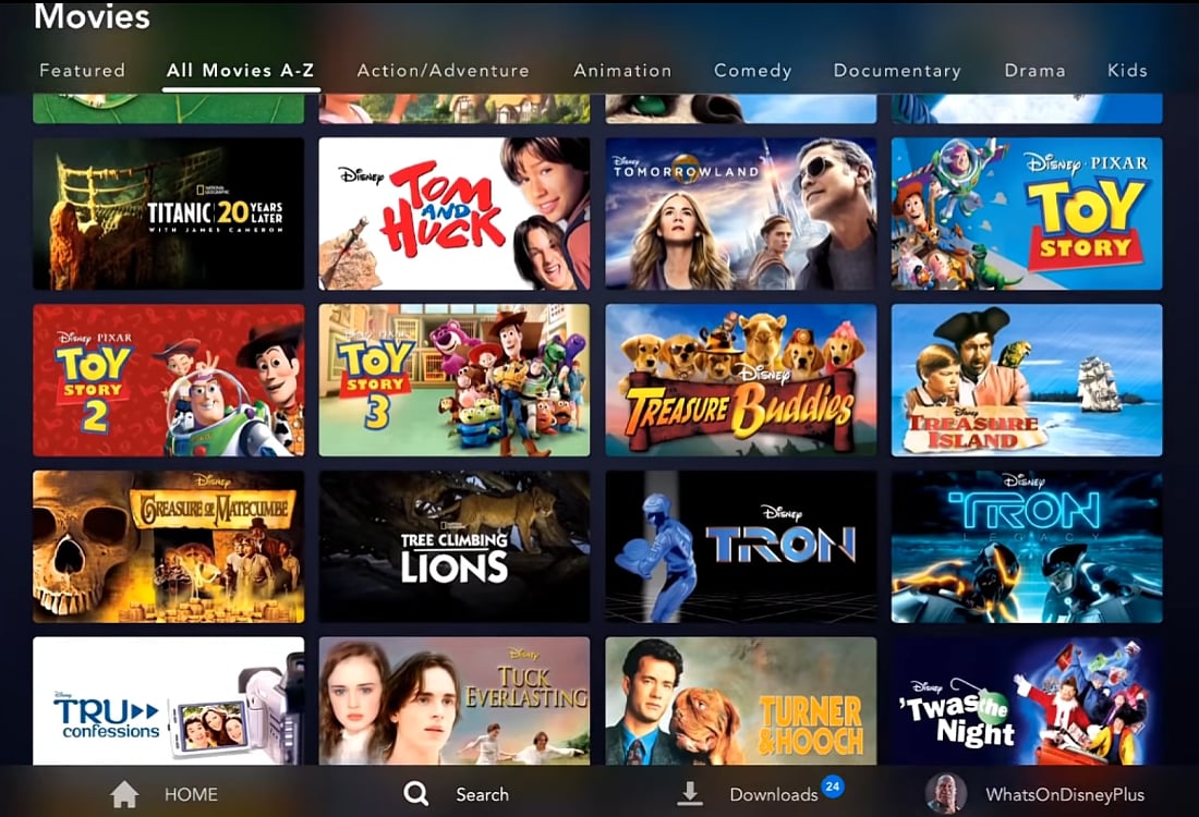 Abecední katalog filmů Disney+