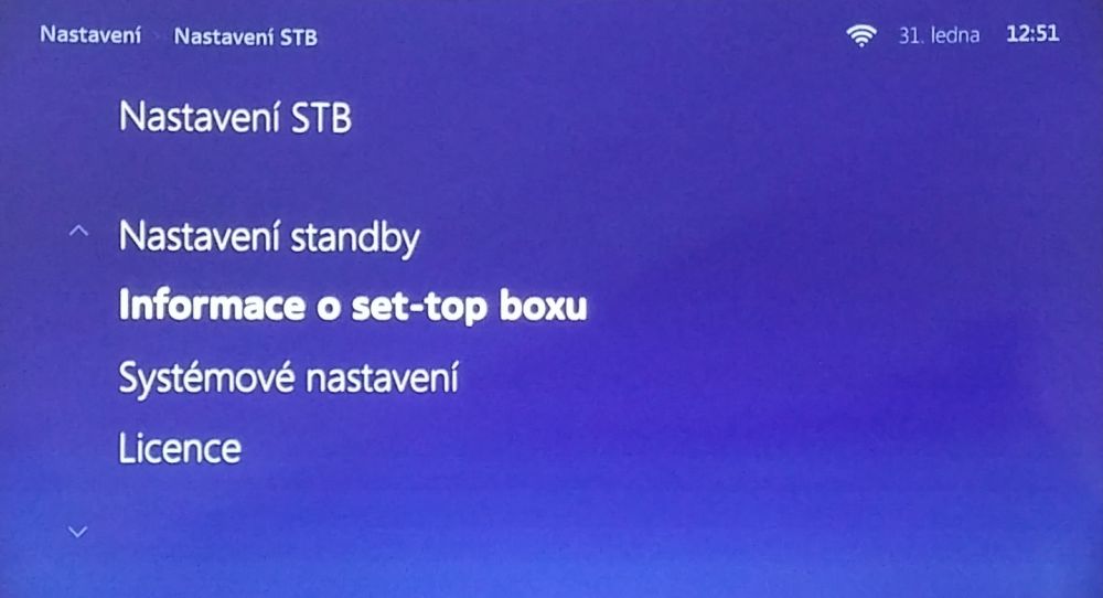O2 TV Air M - Menu