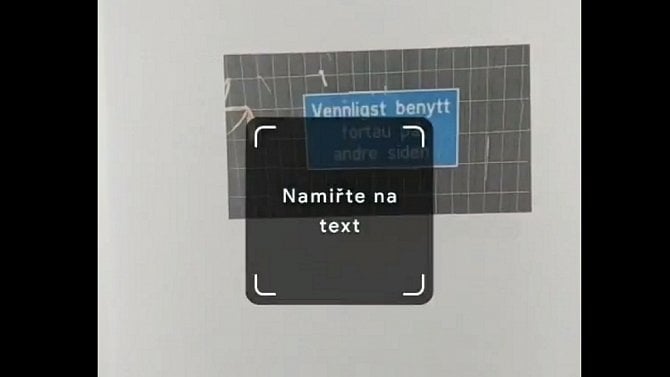 Google Translate - vizuální - čeština