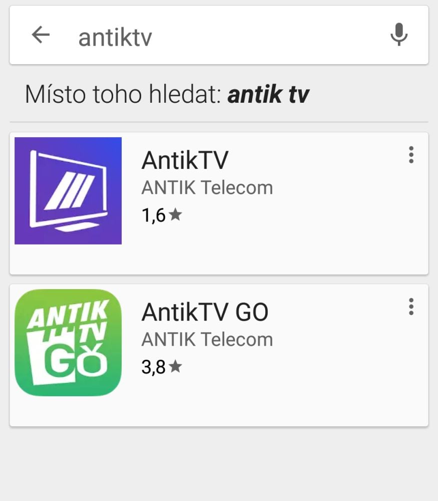 AntikTV - aplikace pro Android