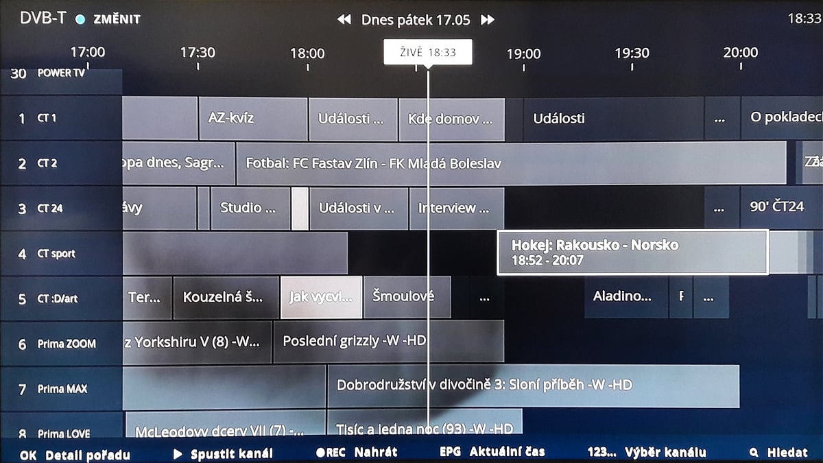 EPG na O2 TV