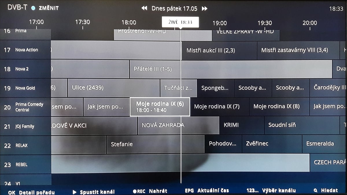 EPG na O2 TV