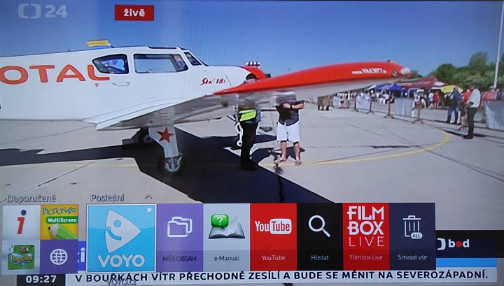 Již upravený Smart Hub rozšířený mj. o vstup do multimédií (Můj obsah), který je jinak trochu zdlouhavější.