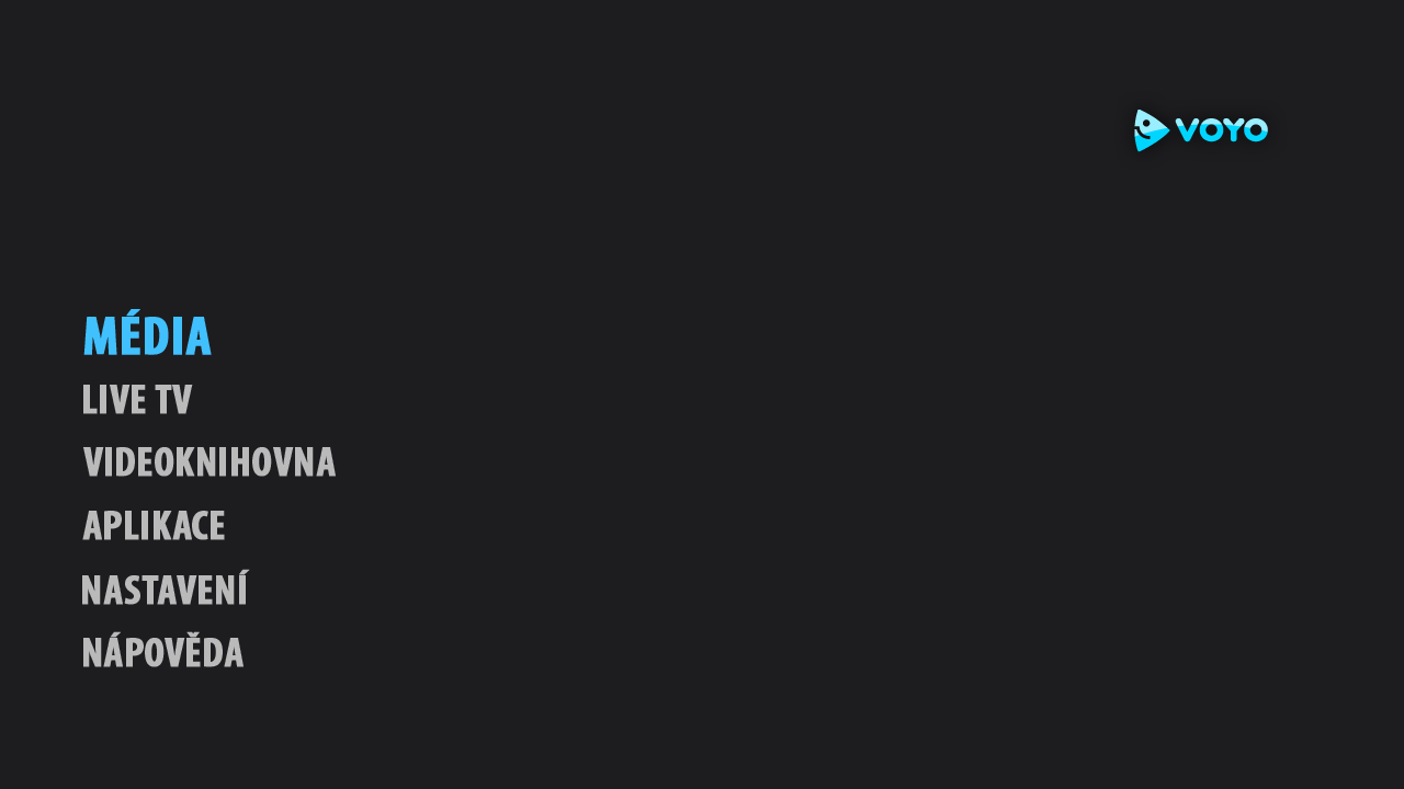 Voyo.cz - hlavní menu