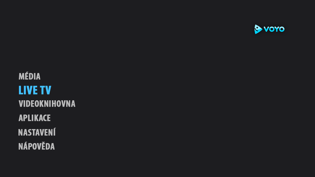 Voyo.cz - hlavní menu