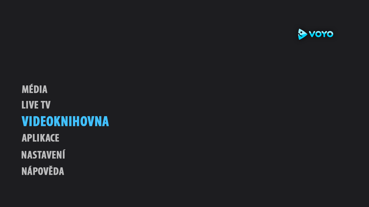 Voyo.cz - hlavní menu