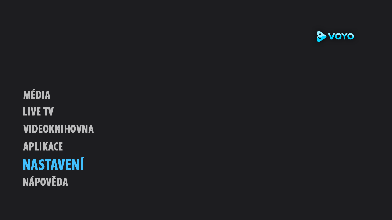 Voyo.cz - hlavní menu