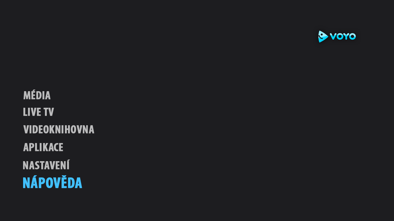 Voyo.cz - hlavní menu