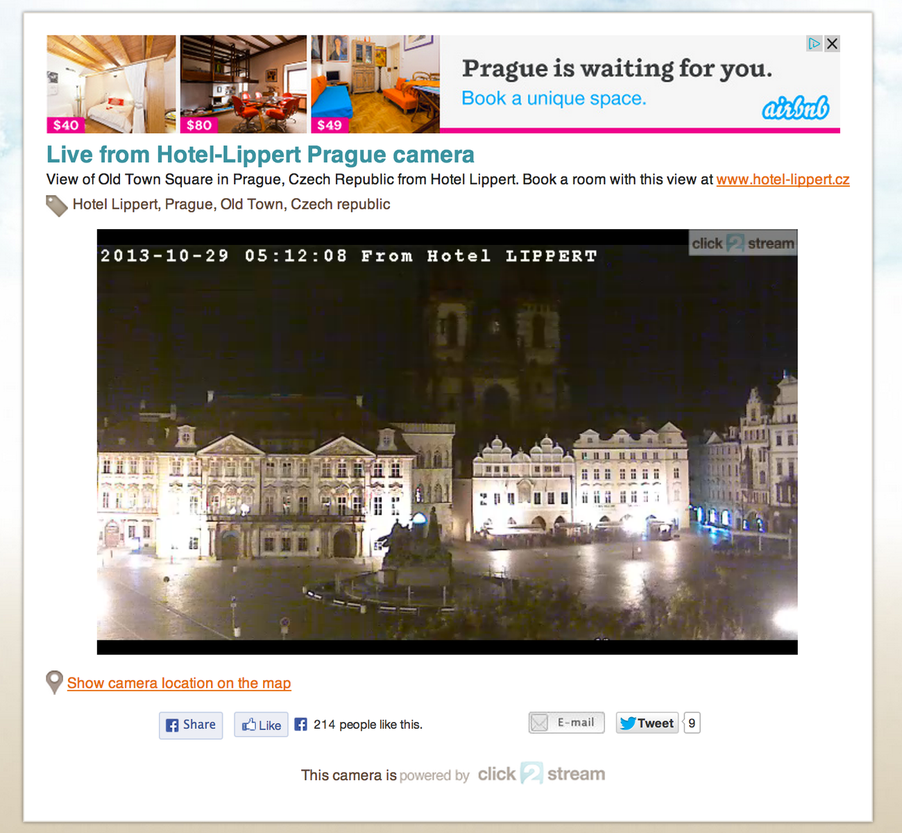 Kamera na Staroměstském náměstí v Praze