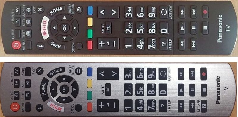 Na srovnání dálkového ovladače letošního modelu Panasonic TX-55EX613 a loňského TX-DX600 jasně vidíte rozdíly. Nejdůležitější je přesunutí EPG (Guide), které je nyní podstatně více po ruce, a také lepší umístění tlačítka Home přes které jdete do chytrých funkcí, na vstupy a výstupy, multimédia atd.