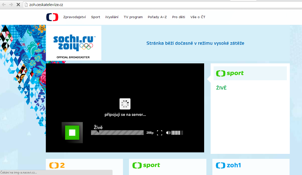Horší varianta, kdy nevidíte ani zamrzlý obrázek