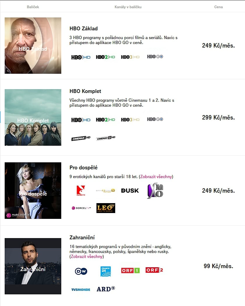 Tarify a balíčky T-Mobile TV - léto 2020