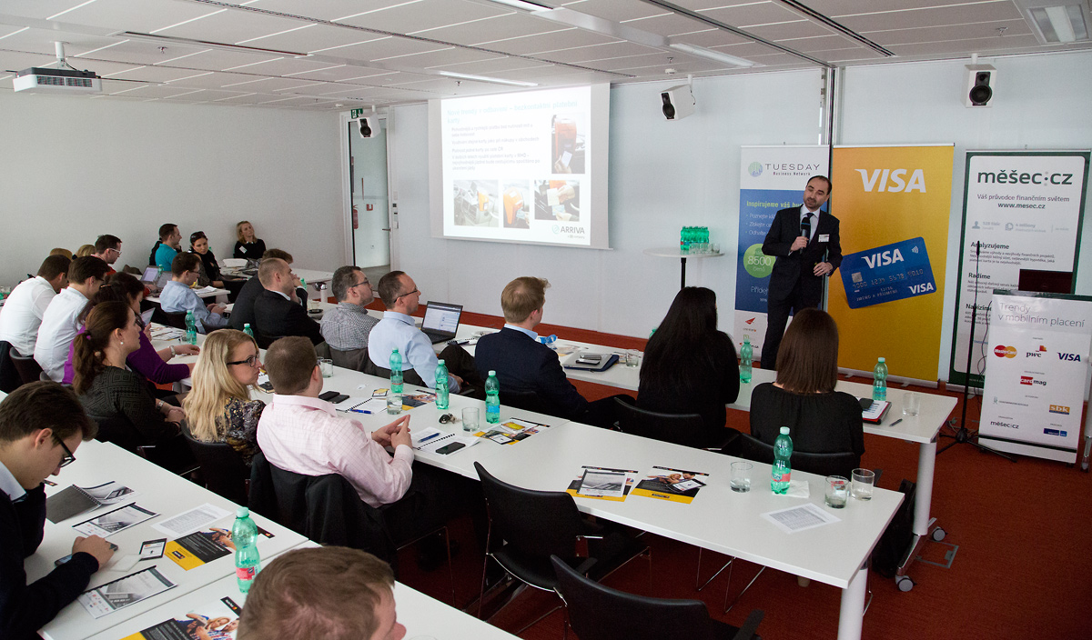 Daniel Adamka, generální ředitel Arriva Transport Česká republika, na konferenci Trendy v mobilním placení