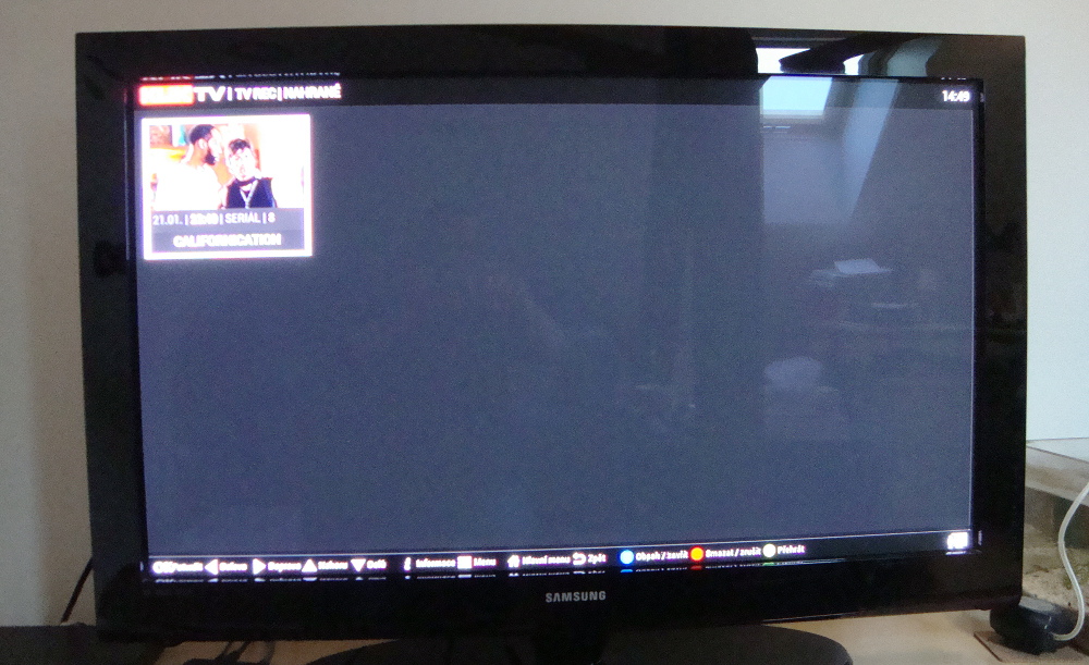 KlikTV - menu a ovládání videoslužby