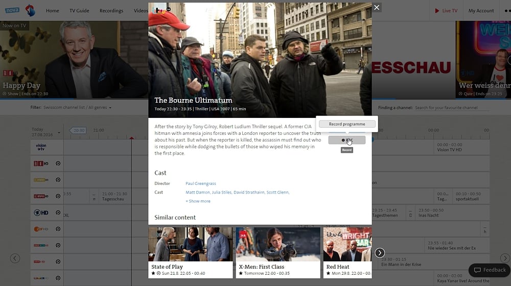Swisscom TV Air - nahrávky